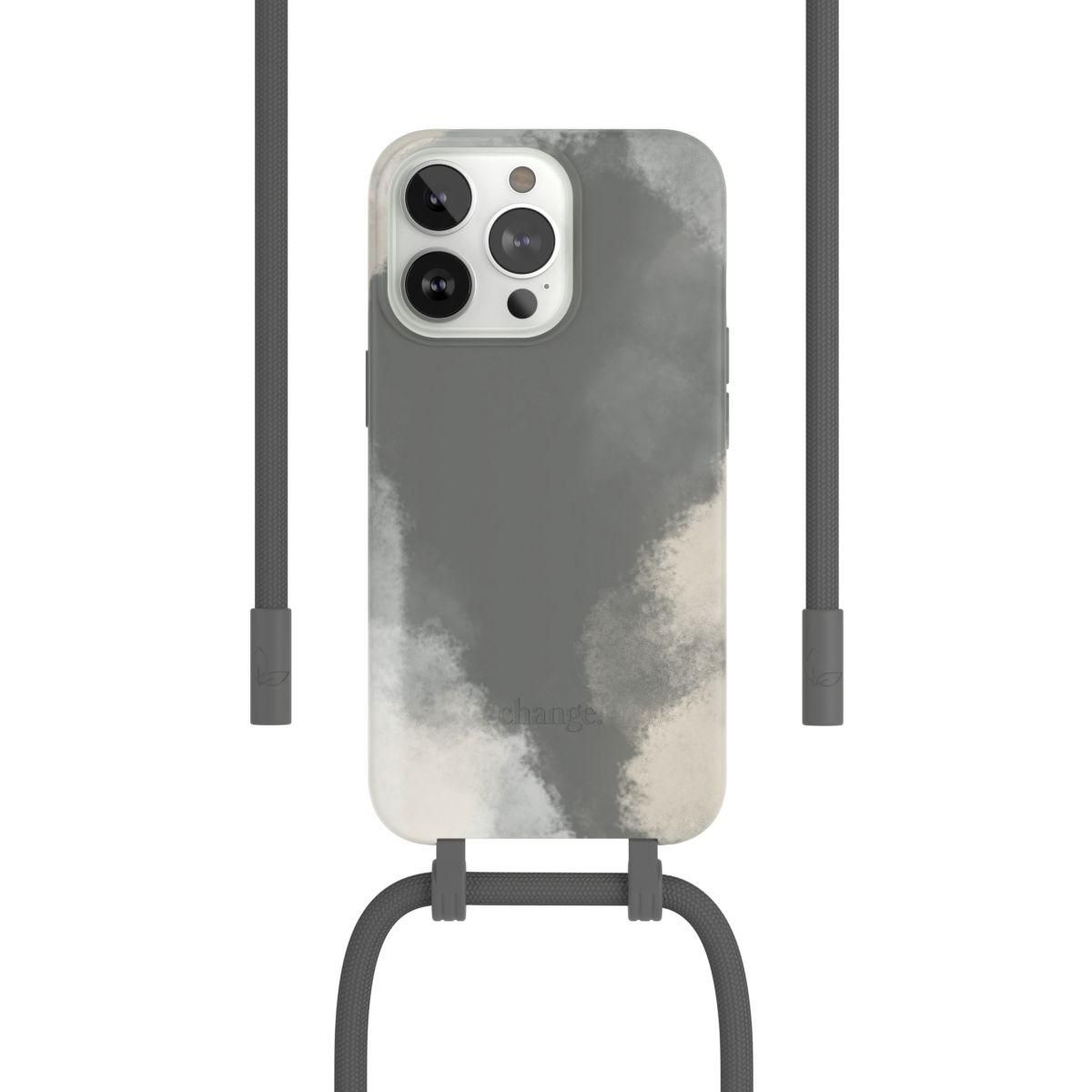 WOODCESSORIES Coque avec cordon iPhone 13 Pro Tour de cou gris foncé