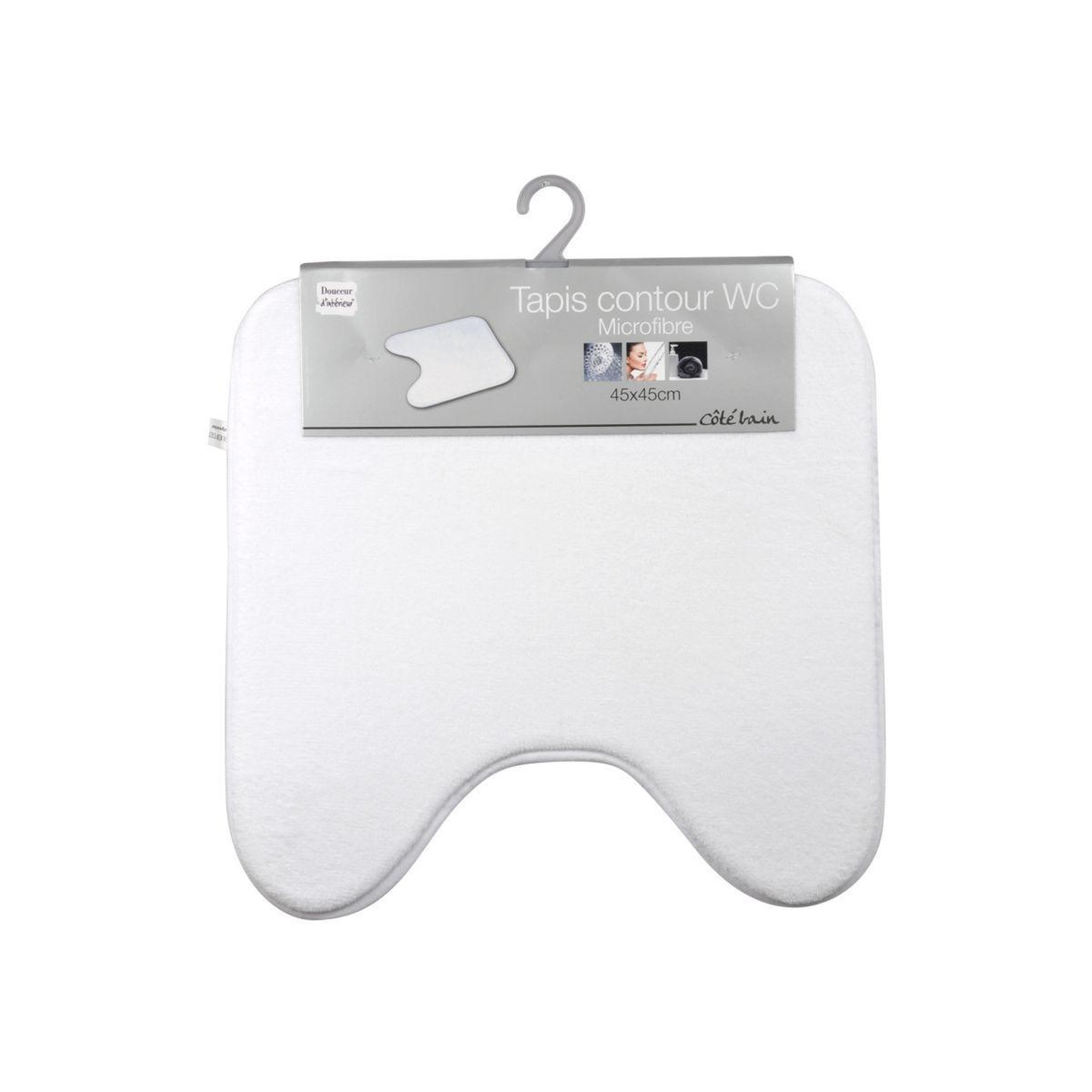 Voir la diapositive 2 : Douceur d'Intérieur Tapis contour wc  vitamine ii  45x45cm blanc