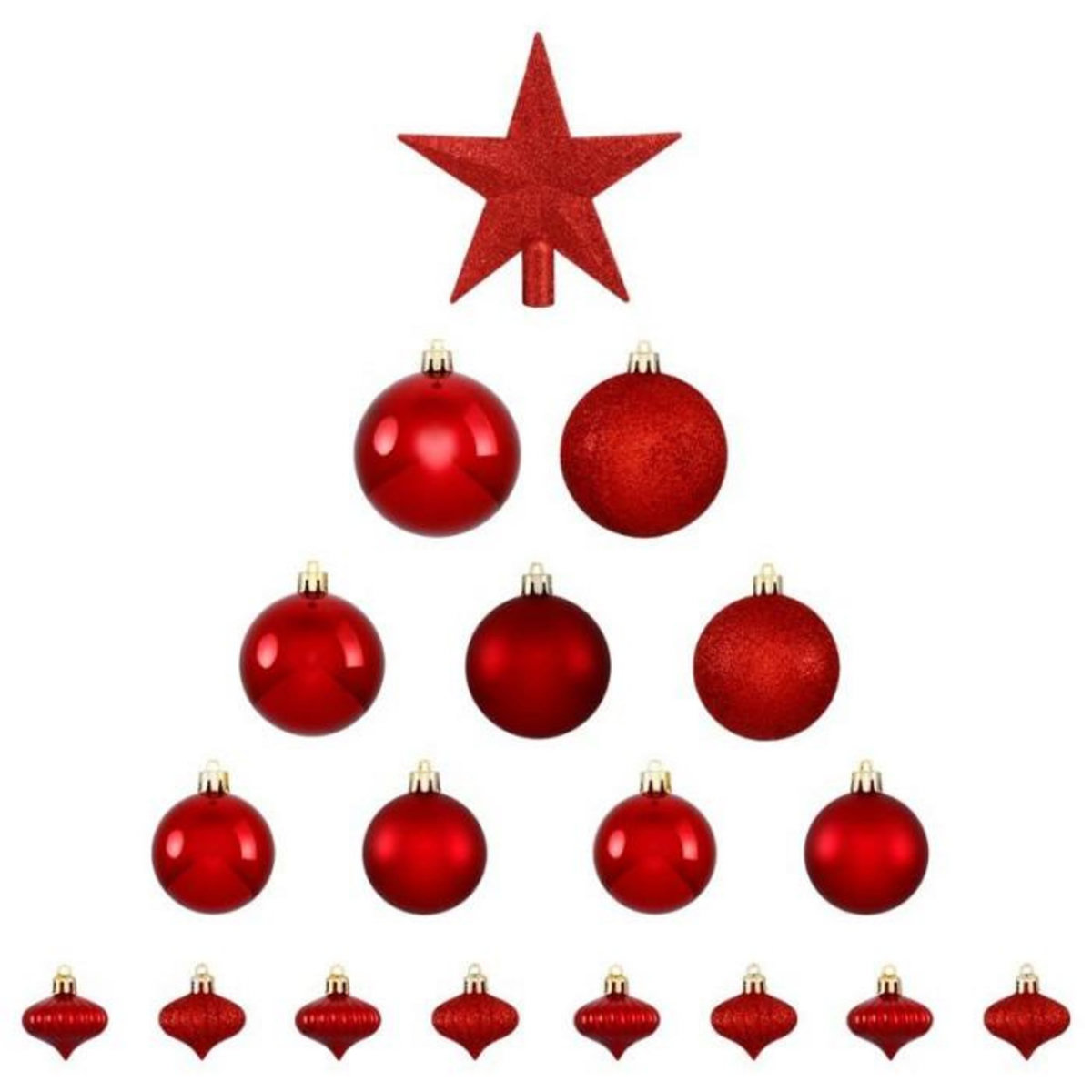 FEERIC LIGHT & CHRISTMAS Kit 18 Pièces Déco de Noël  Colorama  23cm Rouge