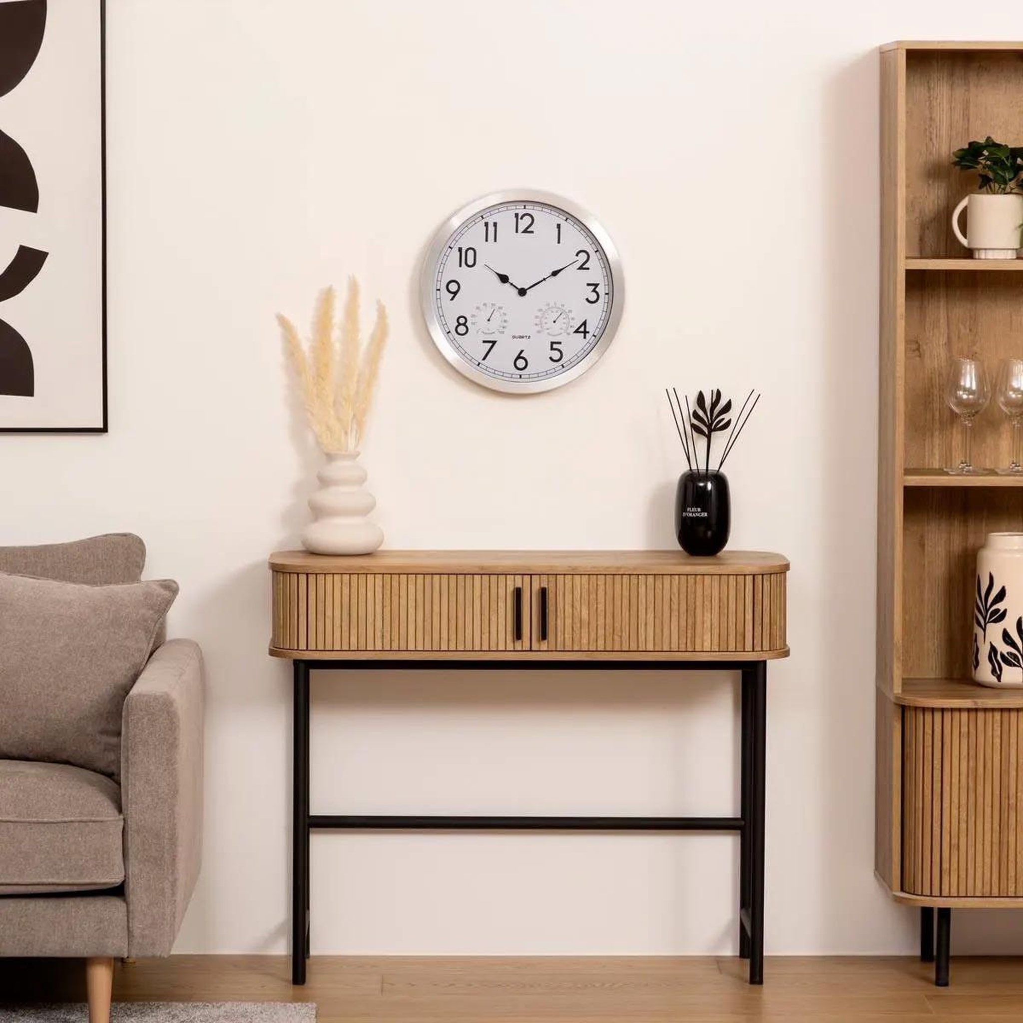 Voir la diapositive 3 : ATMOSPHERA Horloge murale design  outdoor  40cm argent