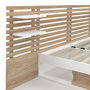 Voir la diapositive 6 : ID MARKET Lit double SAVANA avec tête de lit, chevets, rangements et sommier 140 x 190 cm hêtre et blanc