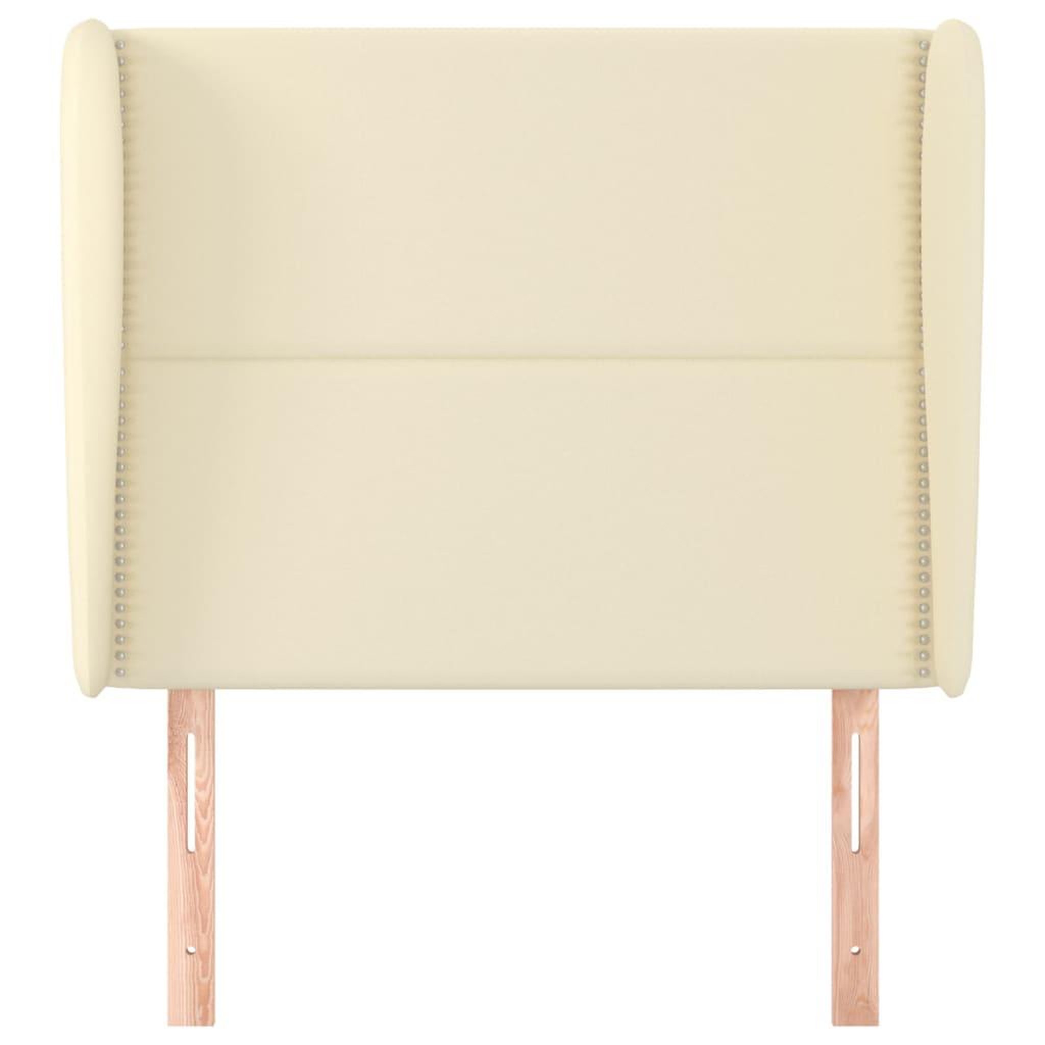 Voir la diapositive 3 : VIDAXL Tete de lit avec oreilles Creme 83x23x118/128 cm Similicuir