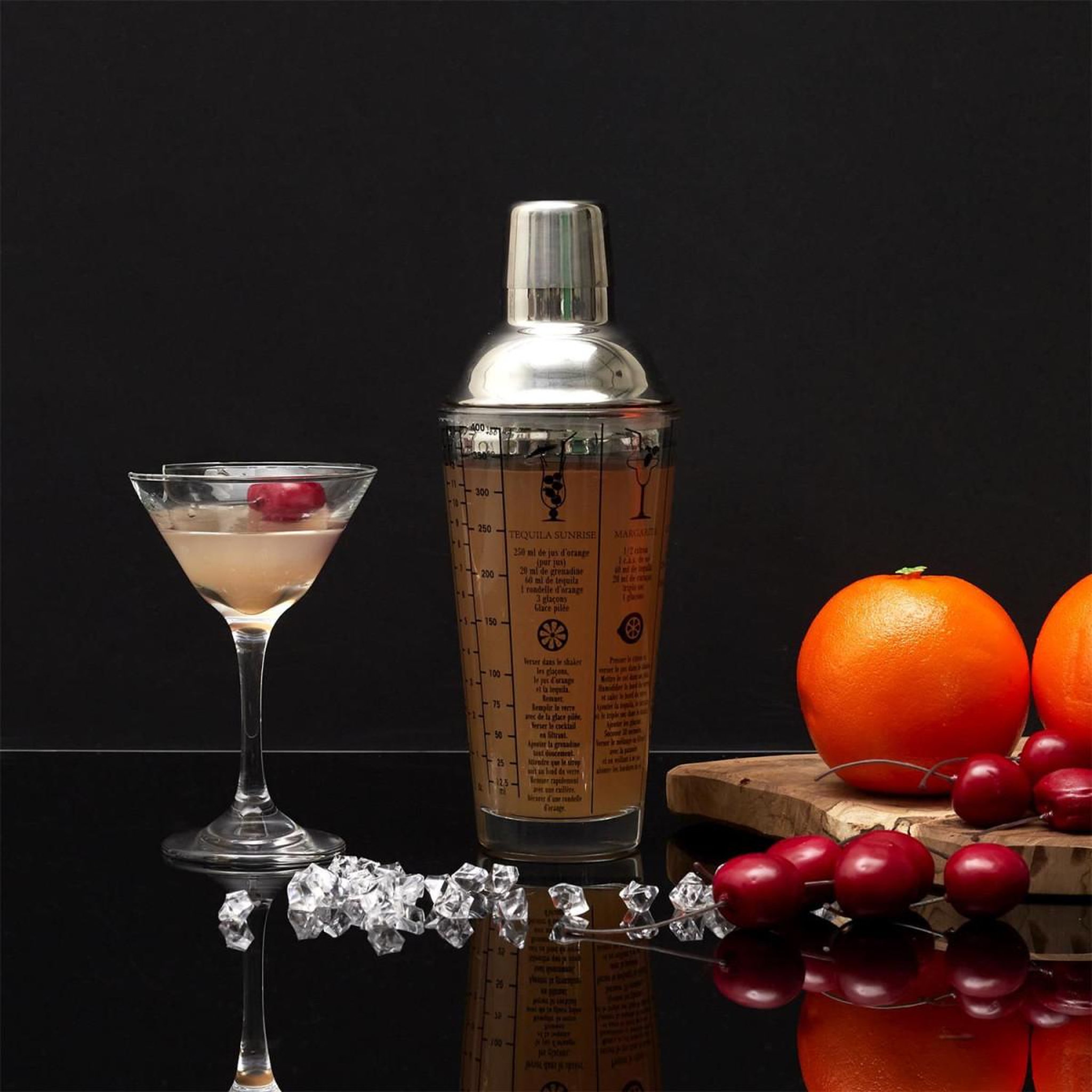 Voir la diapositive 4 : COOK CONCEPT Shaker cocktail verre  recettes  450ml transparent