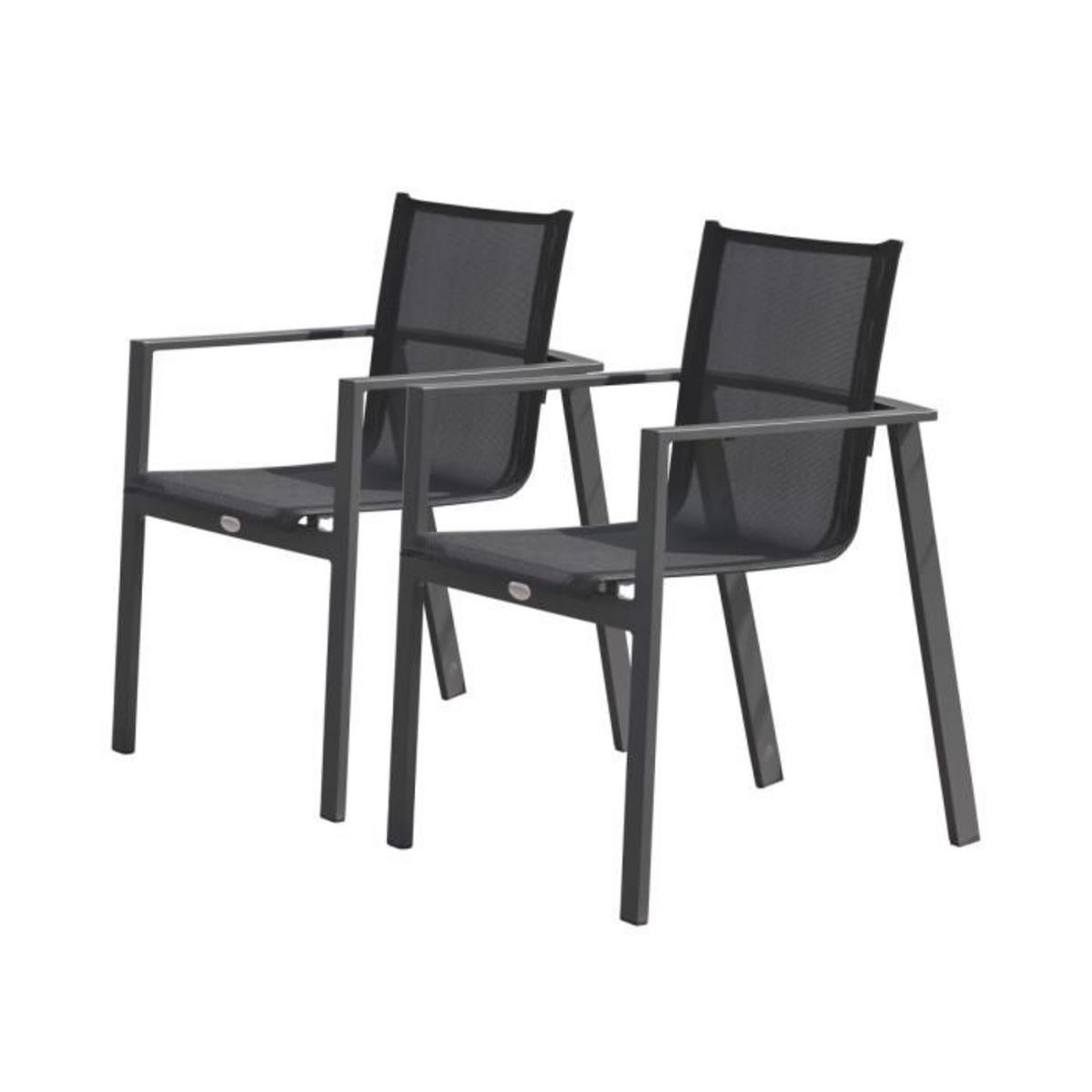 Paris Prix Lot de 2 Fauteuils de Jardin Empilables  Miami  84cm Gris Anthracite