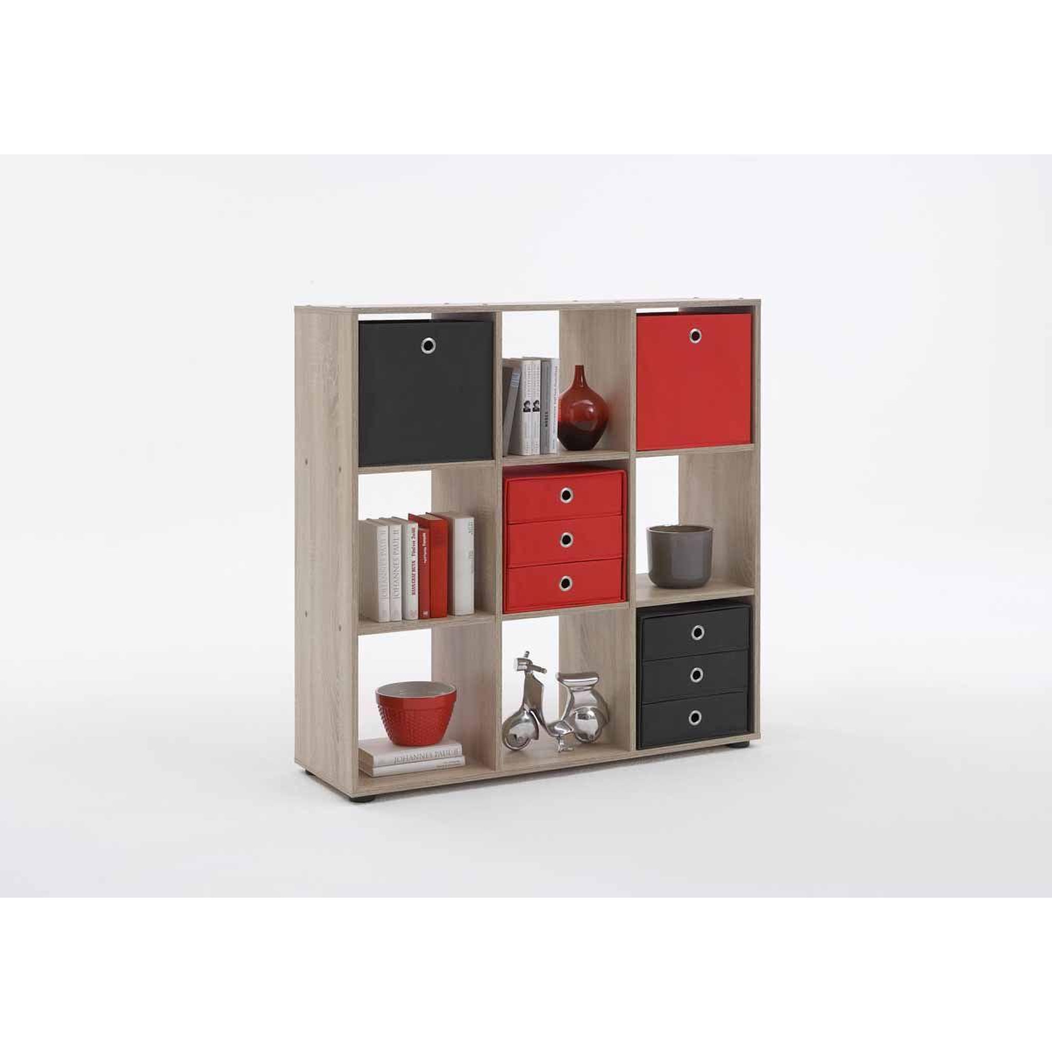 Voir la diapositive 4 : Paris Prix Étagère 9 cases design  gaman  108cm chêne