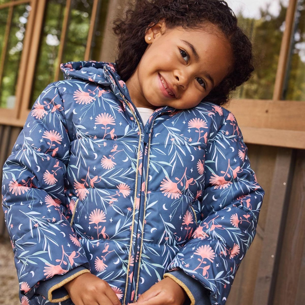 Petit Béguin Doudoune enfant imperméable doublée polaire avec capuche Dina