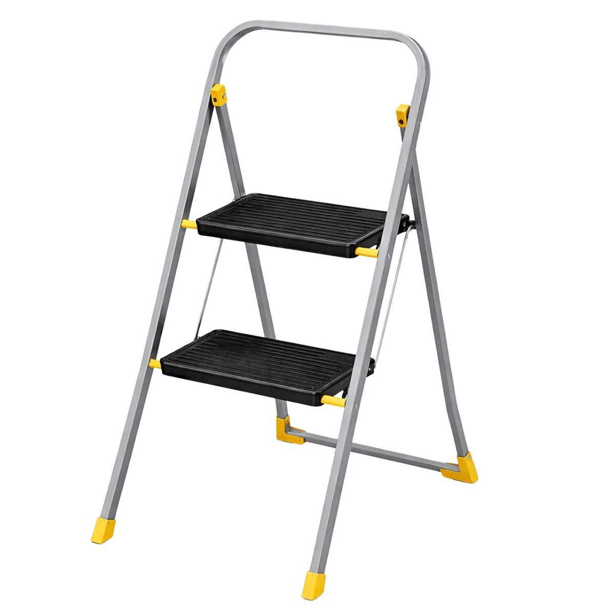 INTEC Escabeau 2 marches pliable charge 150kg marche-pied pliable pieds anti-dérapants bricolage maison chantier intec