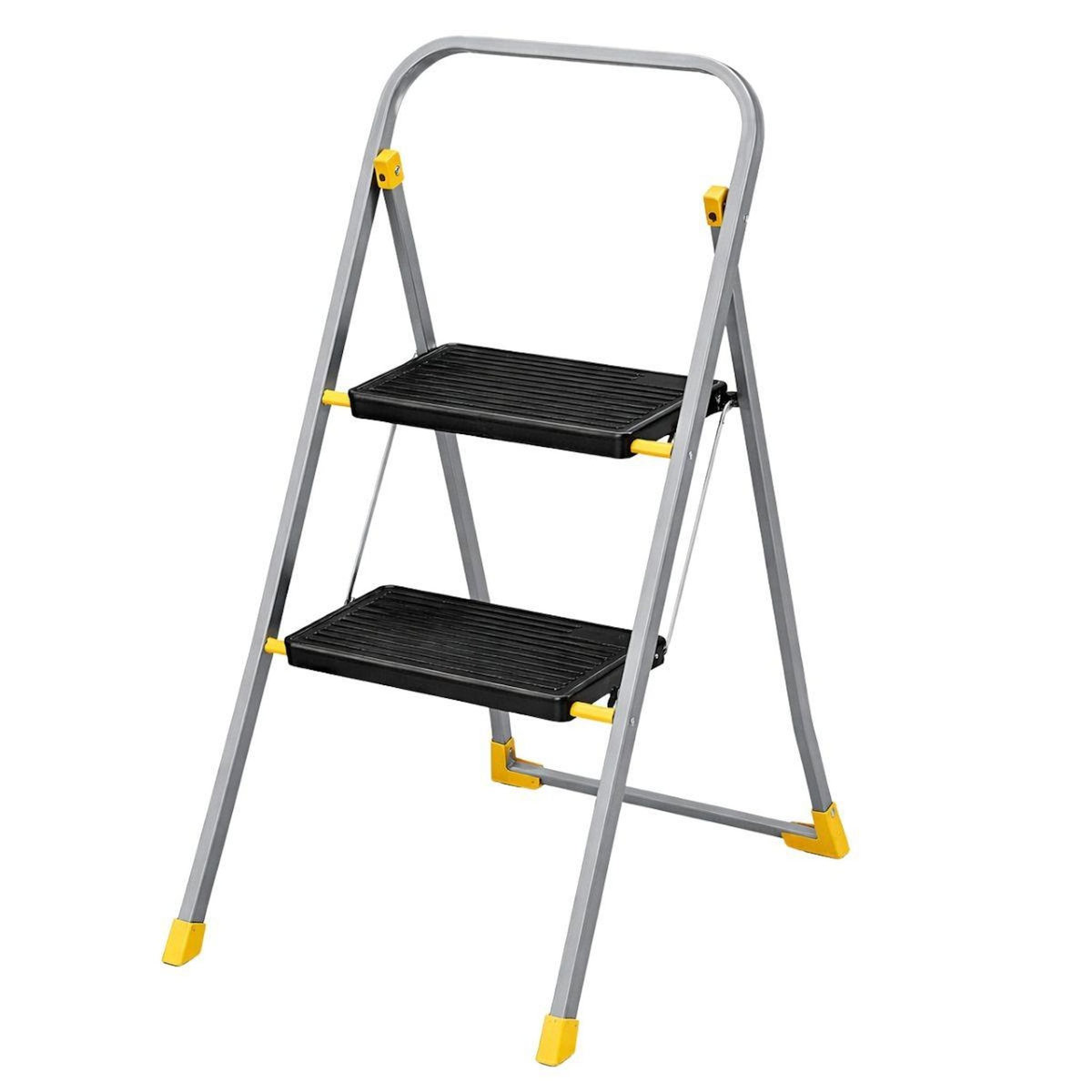 INTEC Escabeau 2 marches Charge 150kg Marche-pied Pliable Pieds anti-dérapants Bricolage Maison Chantier INTEC