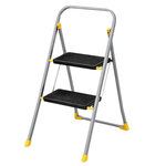 INTEC Escabeau 2 marches Charge 150kg Marche-pied Pliable Pieds anti-dérapants Bricolage Maison Chantier INTEC