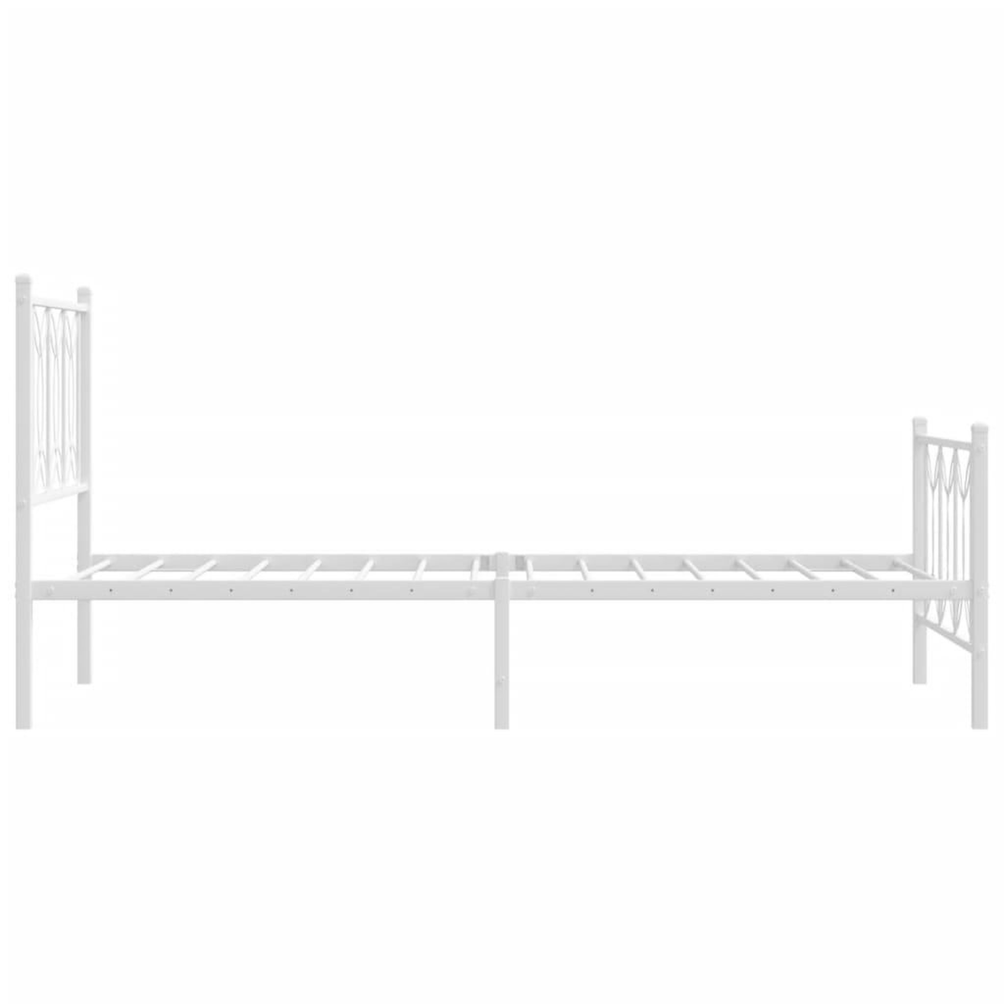 Voir la diapositive 5 : VIDAXL Cadre de lit metal sans matelas avec pied de lit blanc 80x200cm