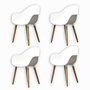 Voir la diapositive 2 : IDCOM Lot de 4 fauteuils de jardin - Coque Blanc - VINY