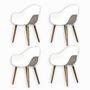 Voir la diapositive 2 : IDCOM Lot de 4 fauteuils de jardin - Coque Blanc - VINY