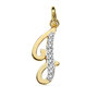 Voir la diapositive 1 : L'ATELIER D'AZUR Pendentif Or 18 Carats 750 Jaune Serti de Zirconiums - Initiale Lettre  J  - Chaine Offerte
