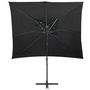 Voir la diapositive 2 : VIDAXL Parasol de jardin en porte-a-faux a double toit noir 250x250 cm