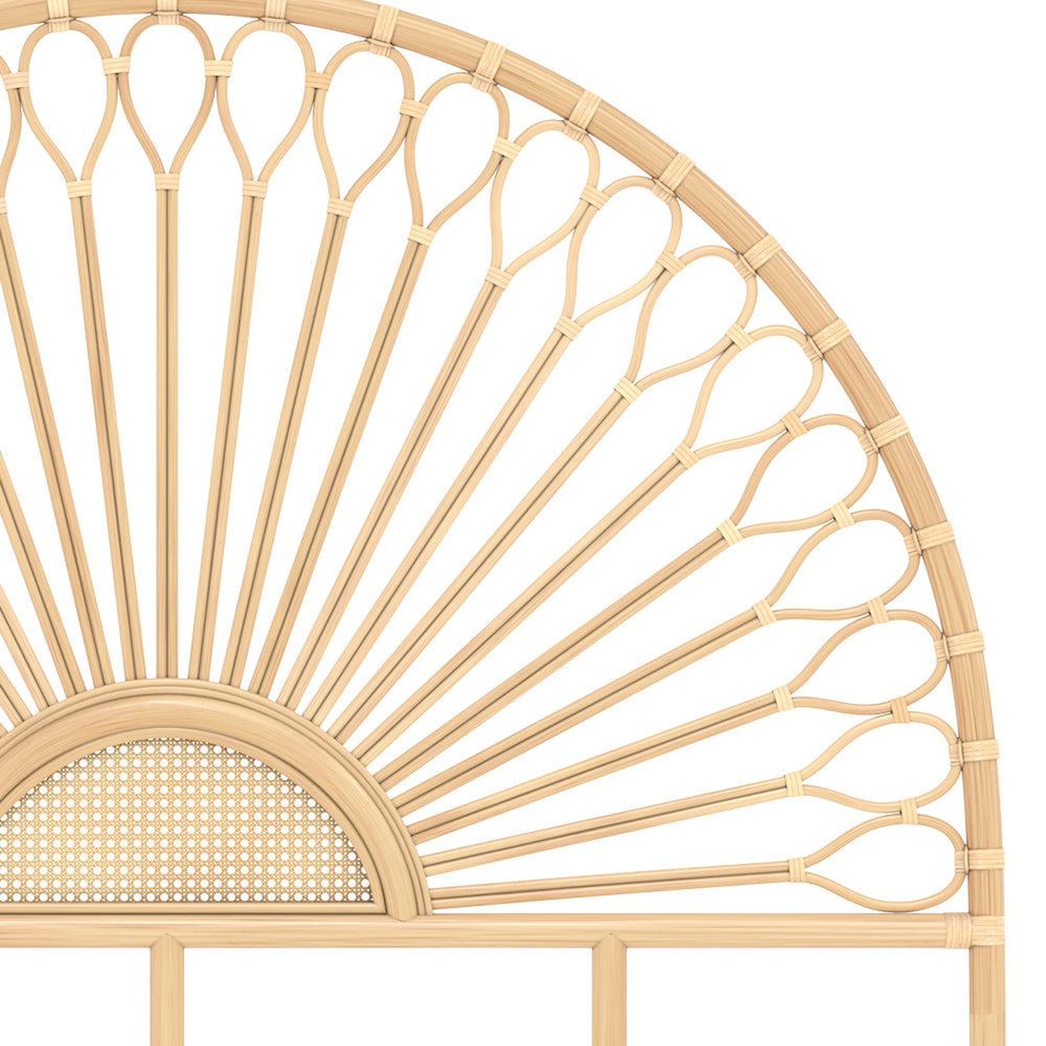 Voir la diapositive 6 : MAISON PAVANE Tête de lit en rotin naturel 140 cm-alan