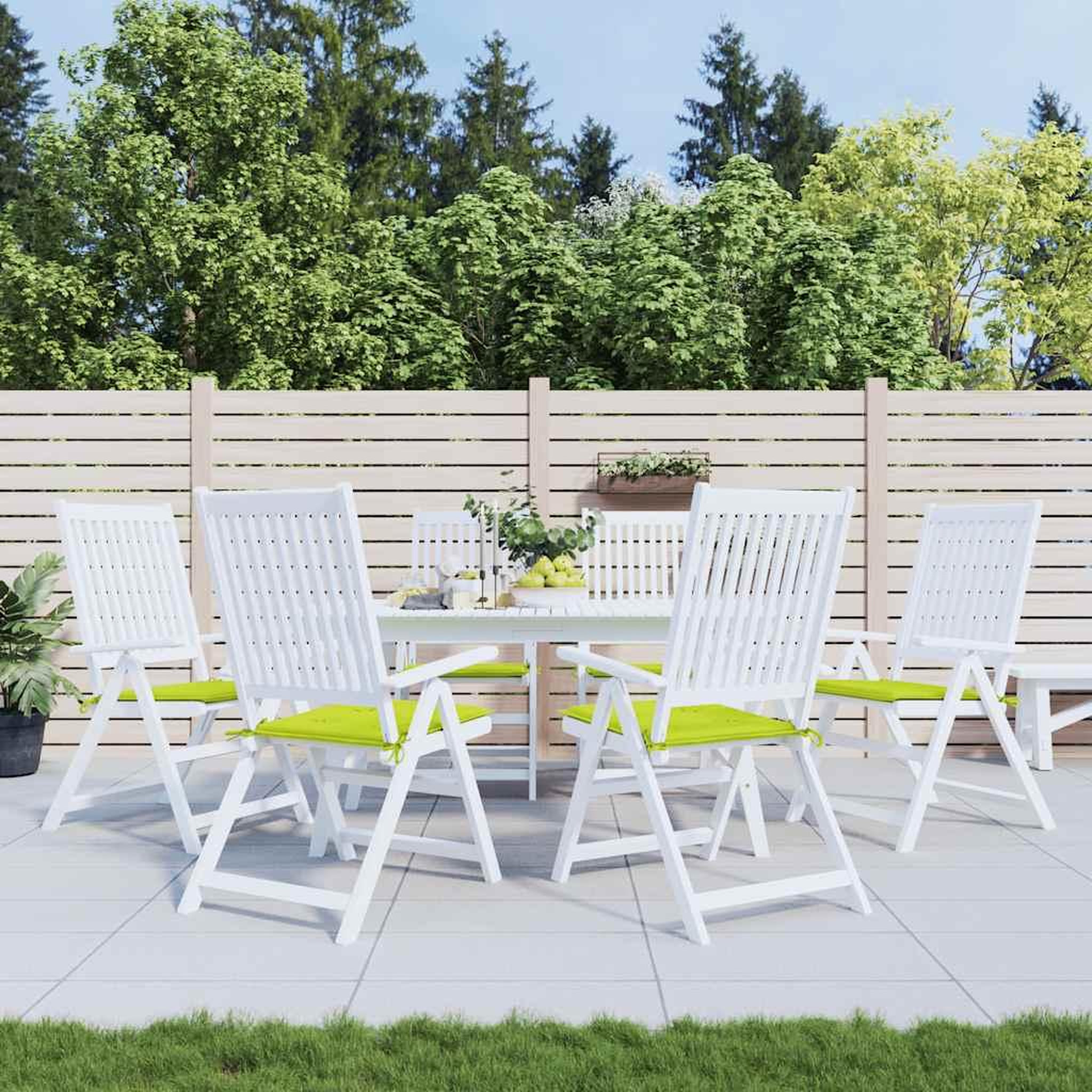 VIDAXL Coussins de chaise de jardin lot de 6 vert vif 40x40x3 cm