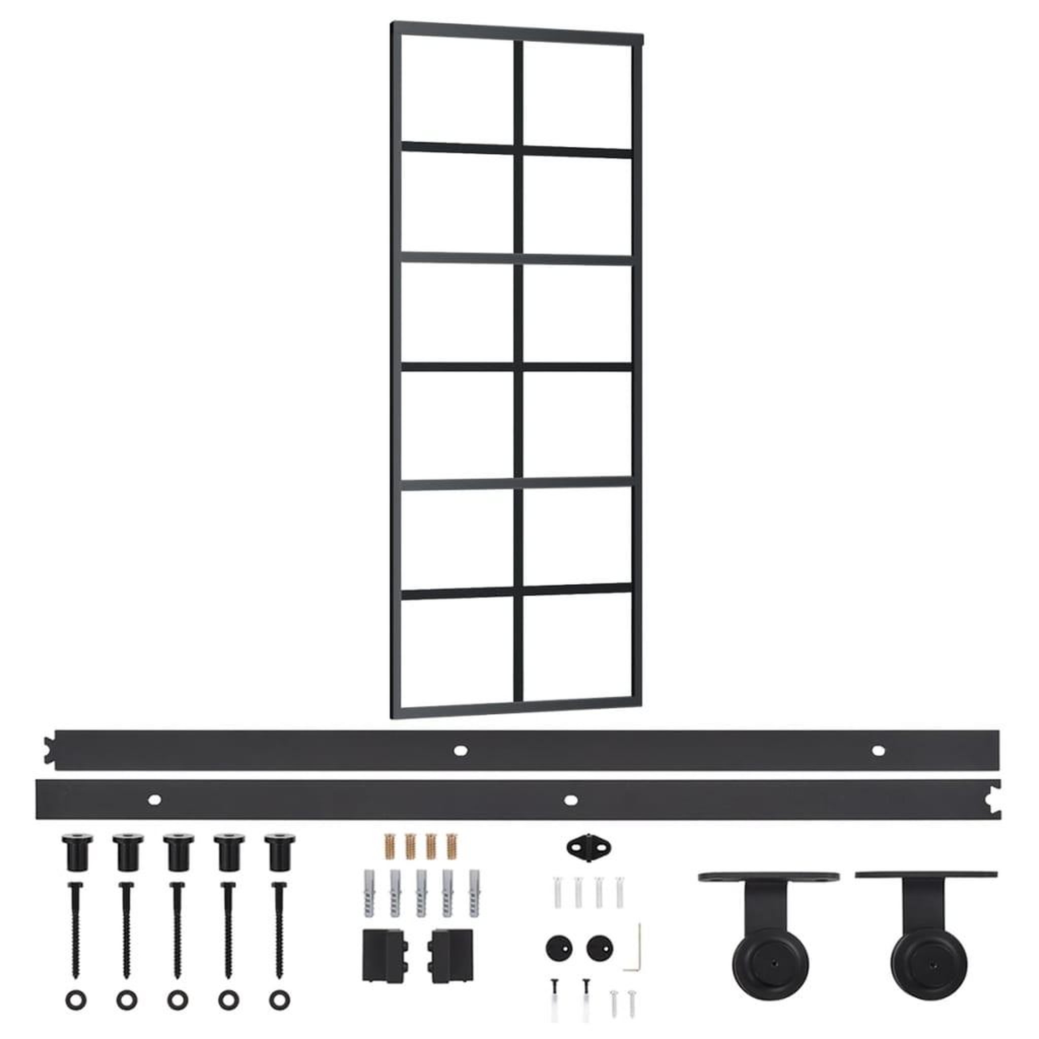 Voir la diapositive 2 : VIDAXL Porte coulissante et quincaillerie Verre ESG/Aluminium 76x205cm
