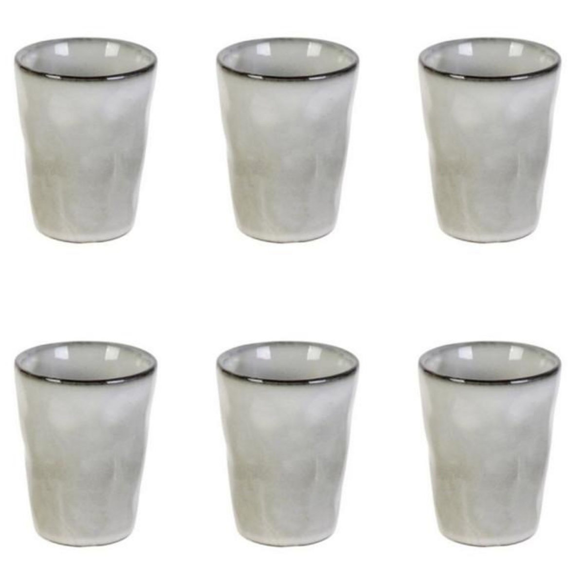 Paris Prix Lot de 6 Tasses  Au Grès du Temps  7cm Gris