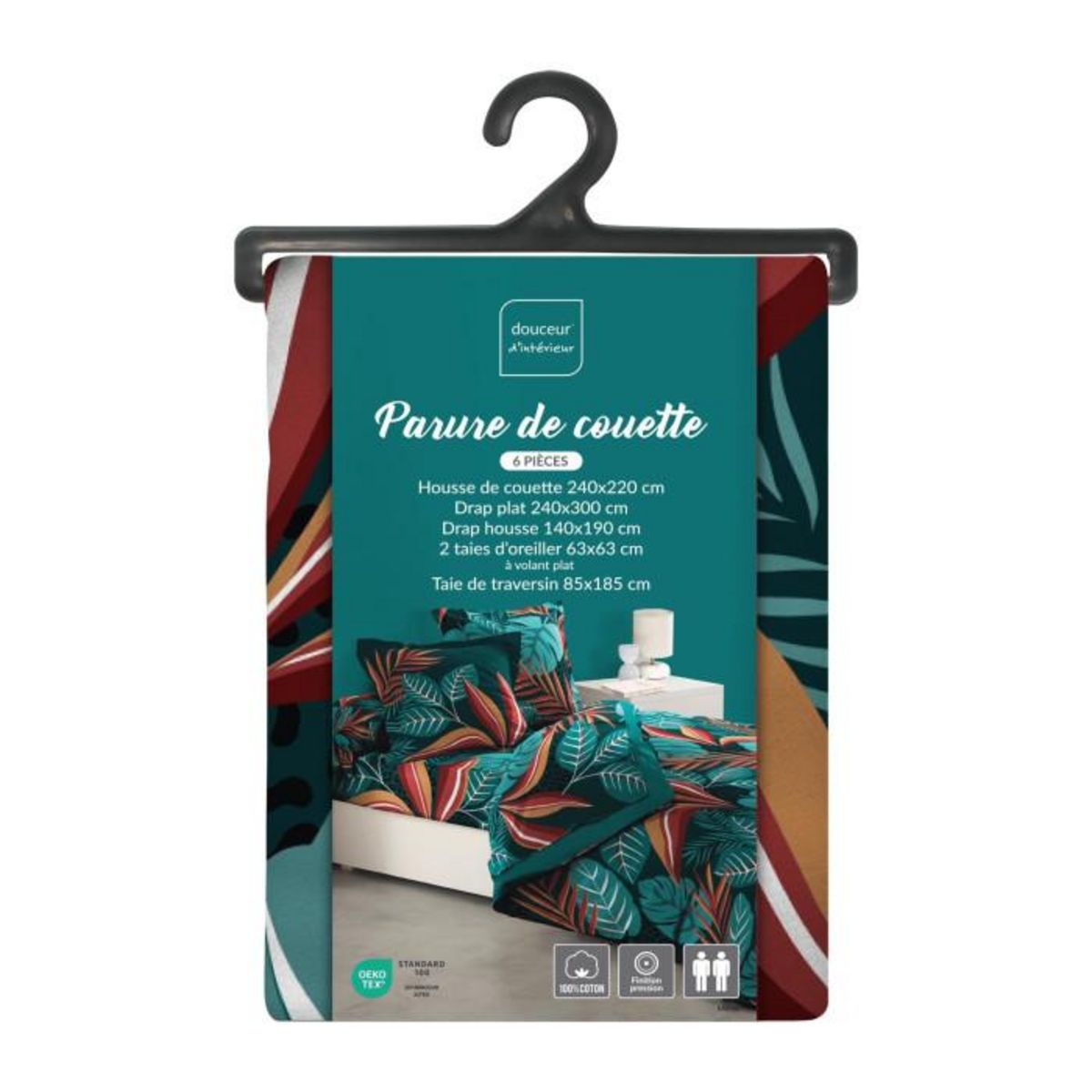 Paris Prix Parure de Lit 6 Pièces  Meryl  240x220cm Bleu