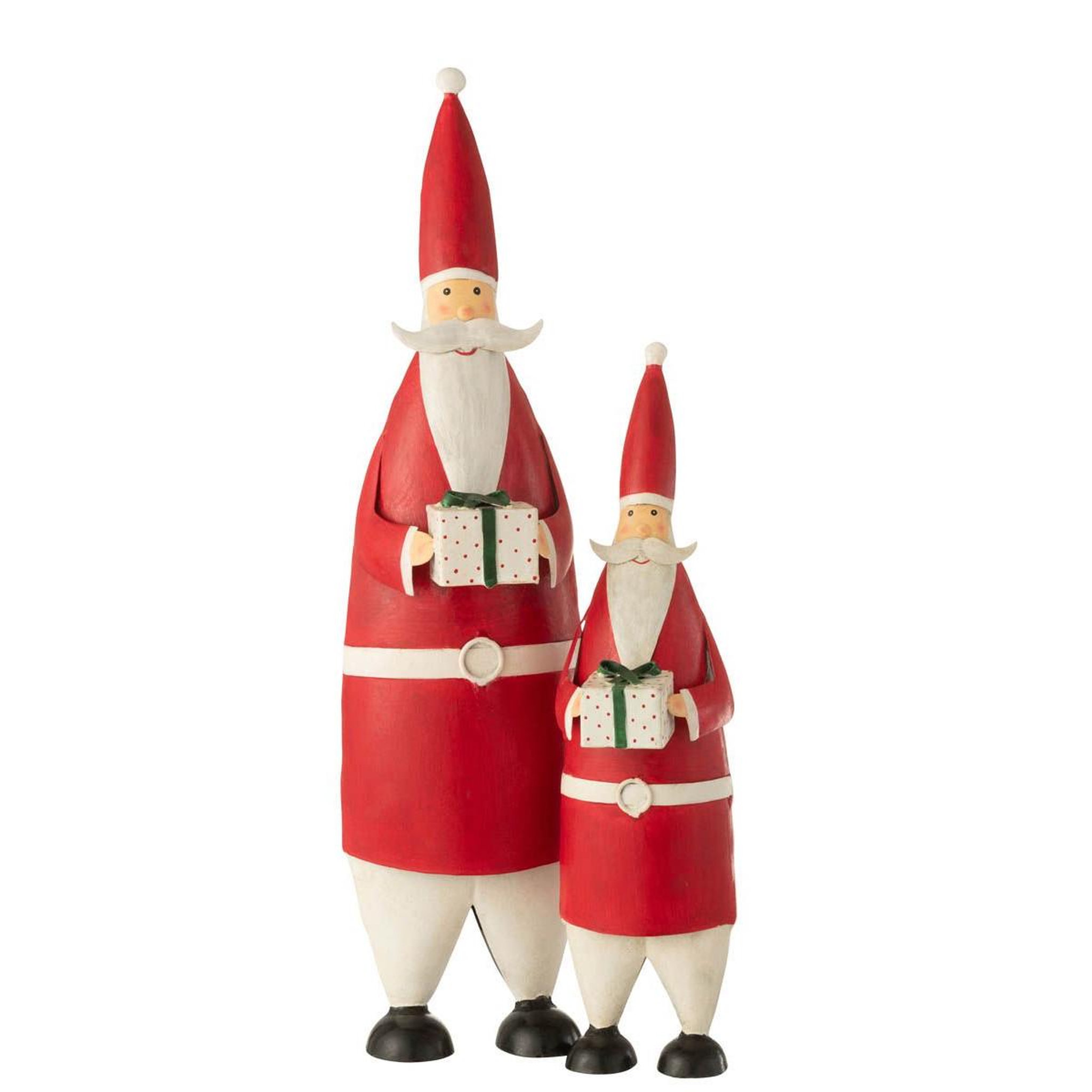 Voir la diapositive 2 : J-LINE Statue déco père noël  cadeau  61cm rouge
