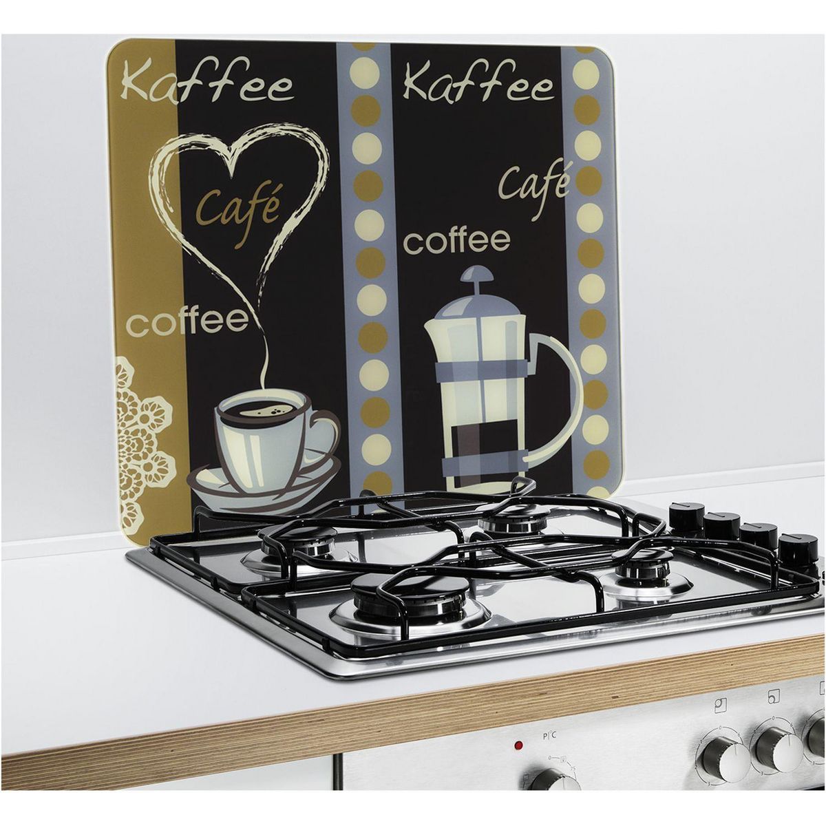 Wenko 2 Couvres-plaques multi-usage Arome du café - 56 x 50 cm - Multicolore