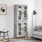VIDAXL Buffet haut Gris beton 69,5x34x180 cm Bois d'ingenierie
