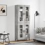 Voir la diapositive 1 : VIDAXL Buffet haut Gris beton 69,5x34x180 cm Bois d'ingenierie
