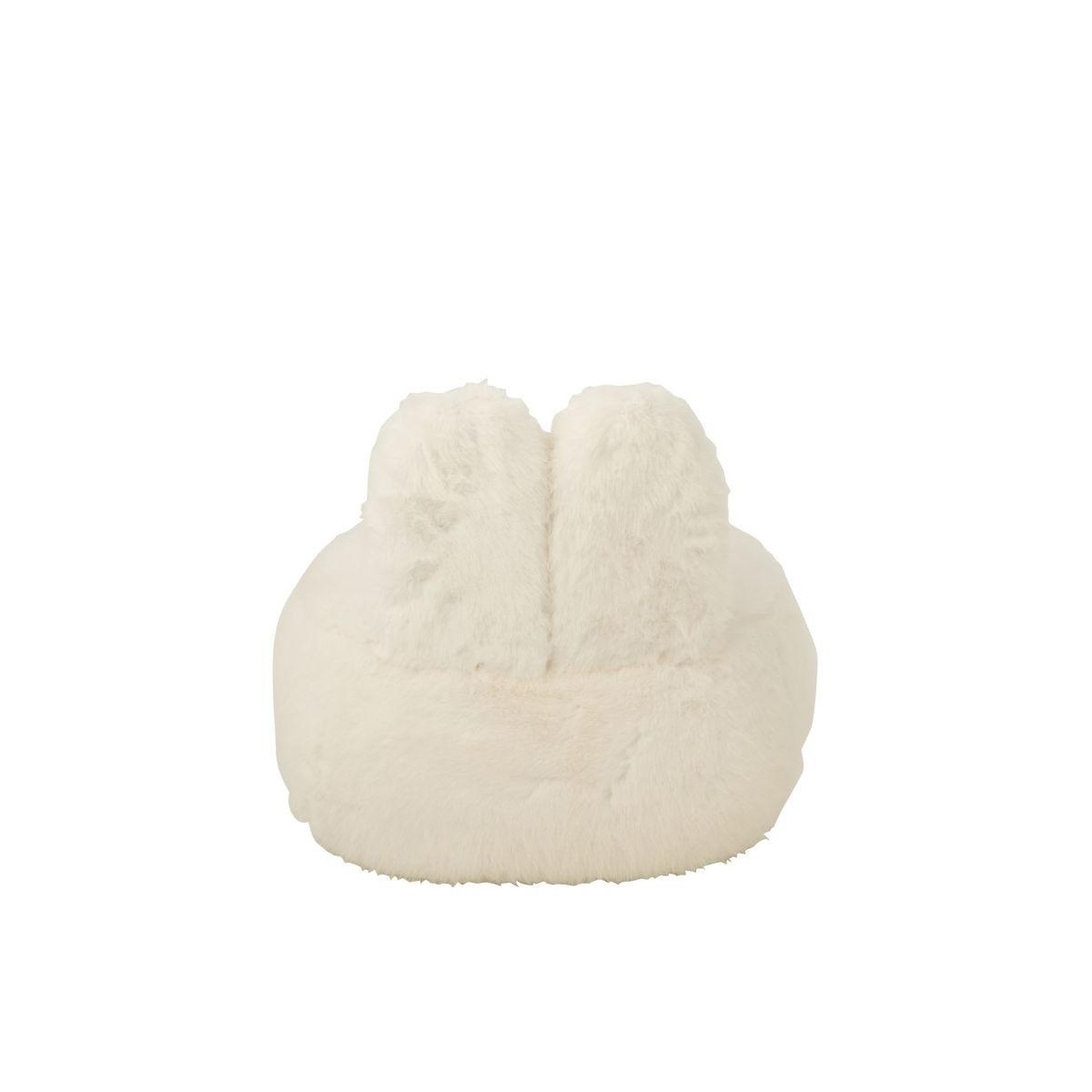 Voir la diapositive 4 : J-LINE Pouf imitation fourrure  bun  58cm blanc