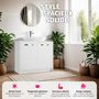 Voir la diapositive 3 : tectake Meuble sous-lavabo grand espace de rangement blanc