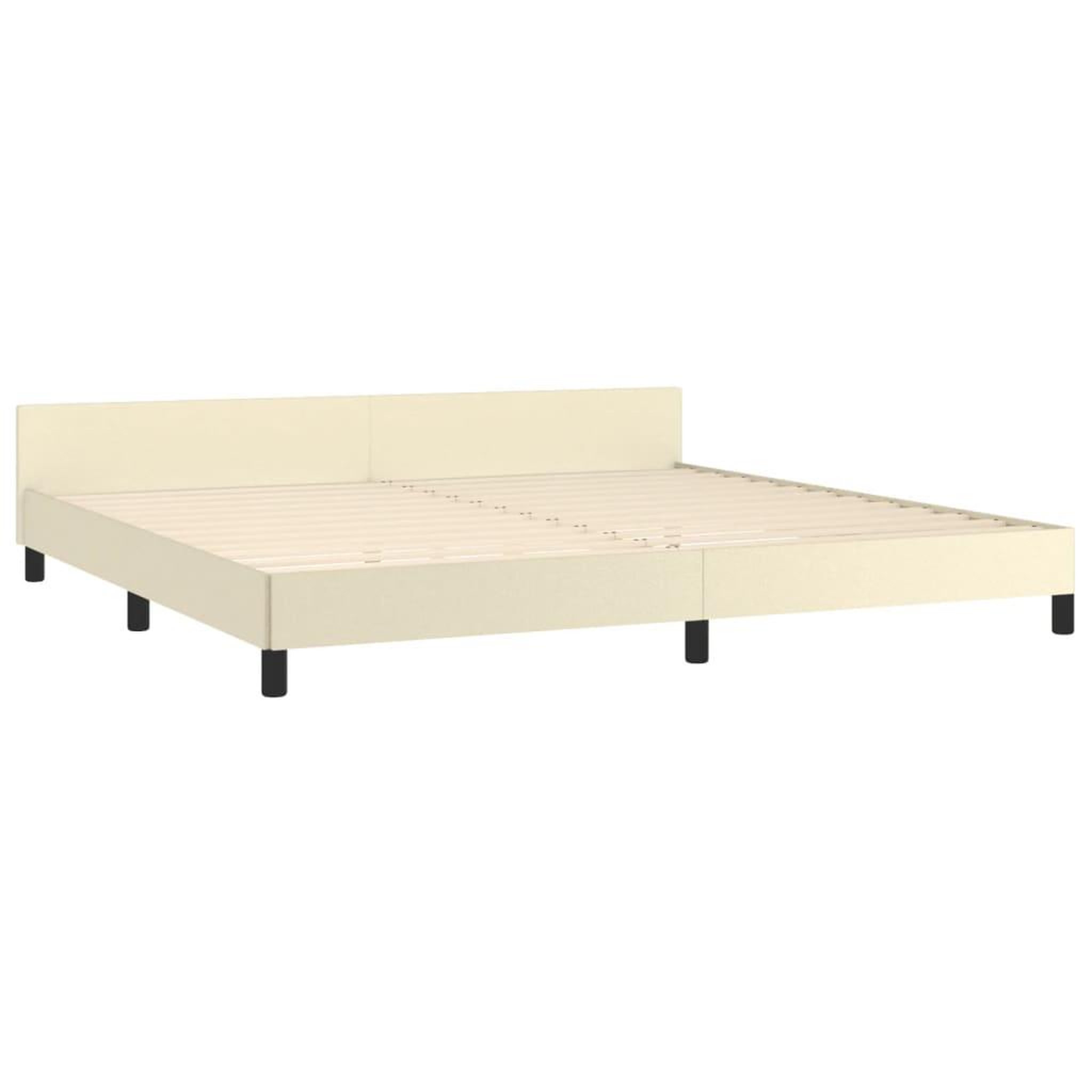 Voir la diapositive 4 : VIDAXL Cadre de lit avec tete de lit sans matelas creme 200x200 cm