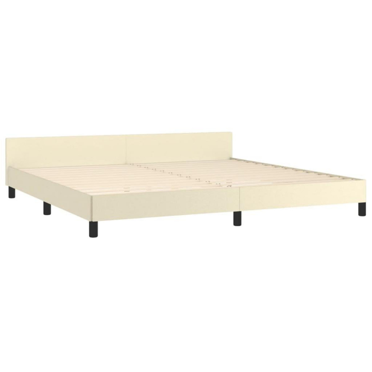 VIDAXL Cadre de lit avec tete de lit sans matelas creme 200x200 cm