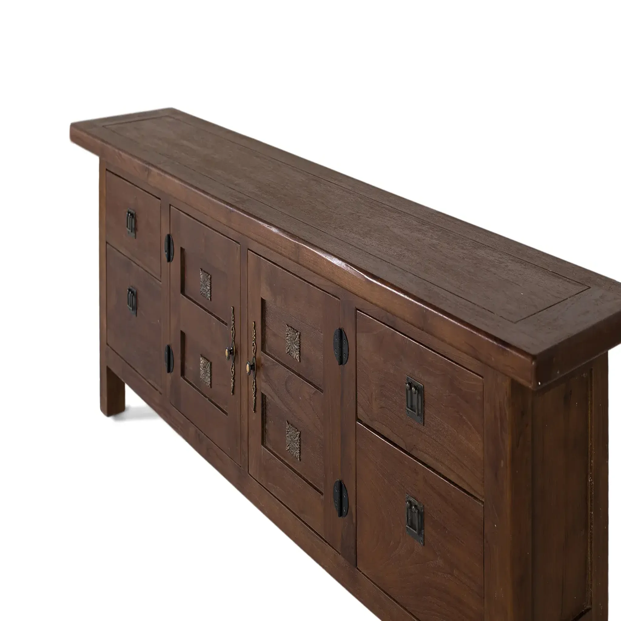 Voir la diapositive 3 : GINER Y COLOMER SL Meuble tv en bois de teck 180 cm style colonial contemporain