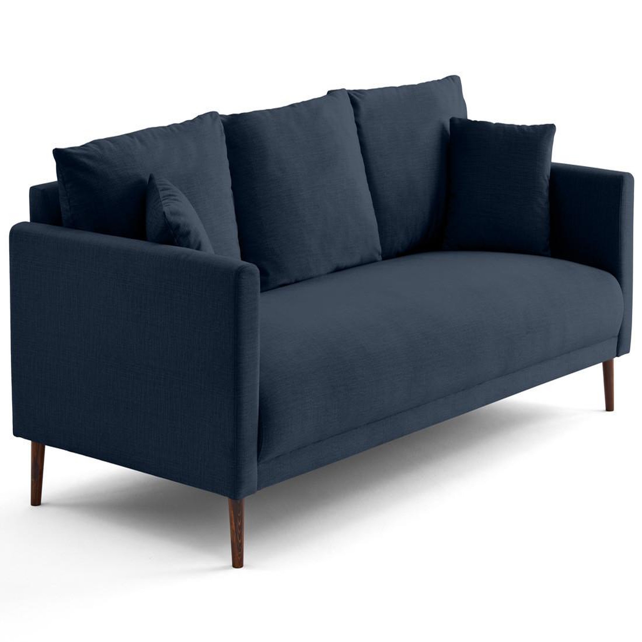 Voir la diapositive 4 : LISA DESIGN Ostrava - canapé droit 3 places en velours pieds en bois