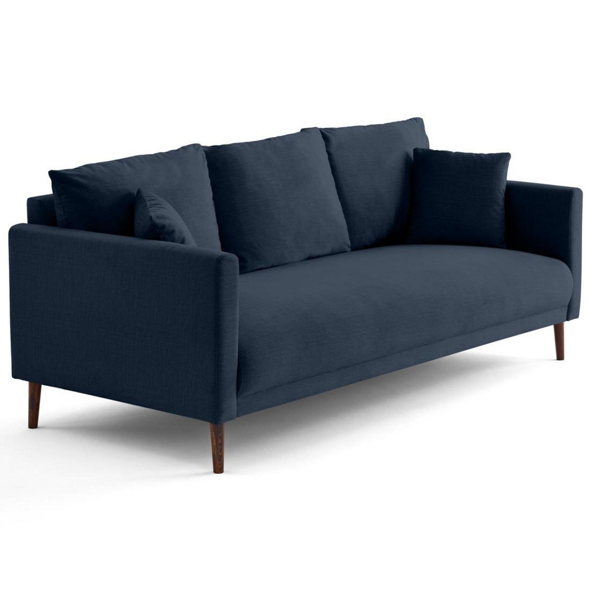 LISA DESIGN Ostrava - canapé droit 3 places en velours pieds en bois