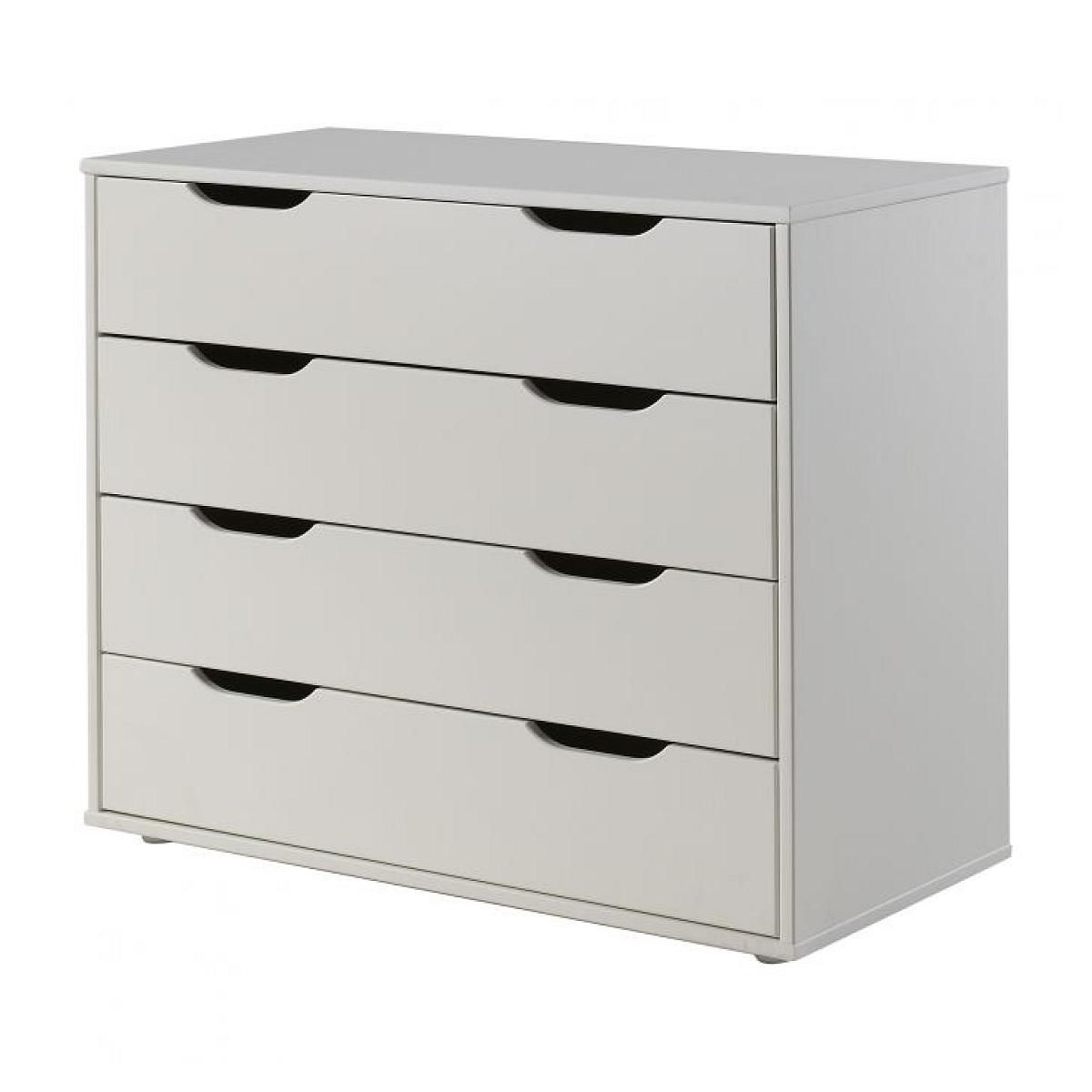 Vipack Lit Mi-Hauteur Scott Bureau Bibliothèque Commode Blanc