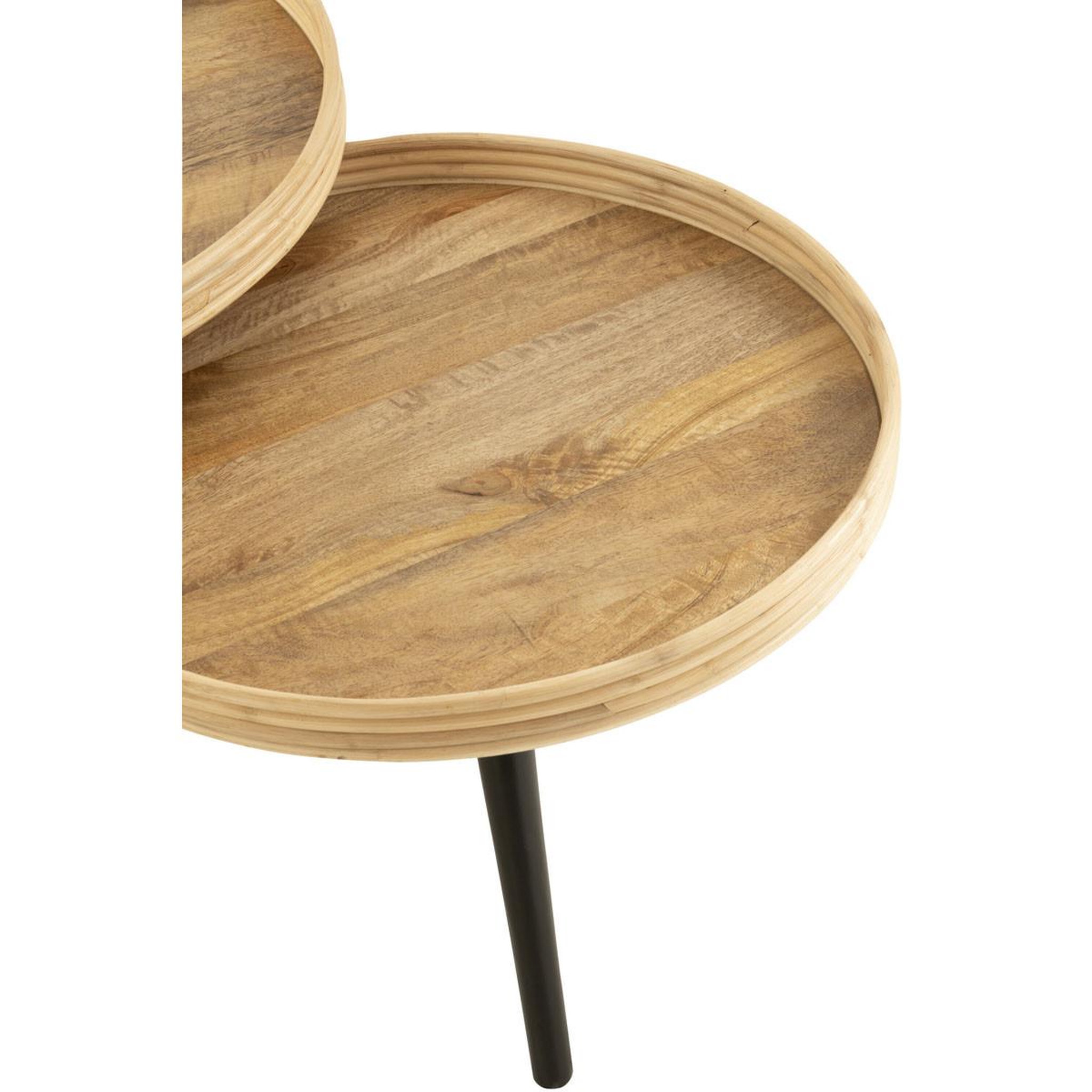 Voir la diapositive 4 : J-LINE Lot de 3 tables gigognes  perry  70cm naturel