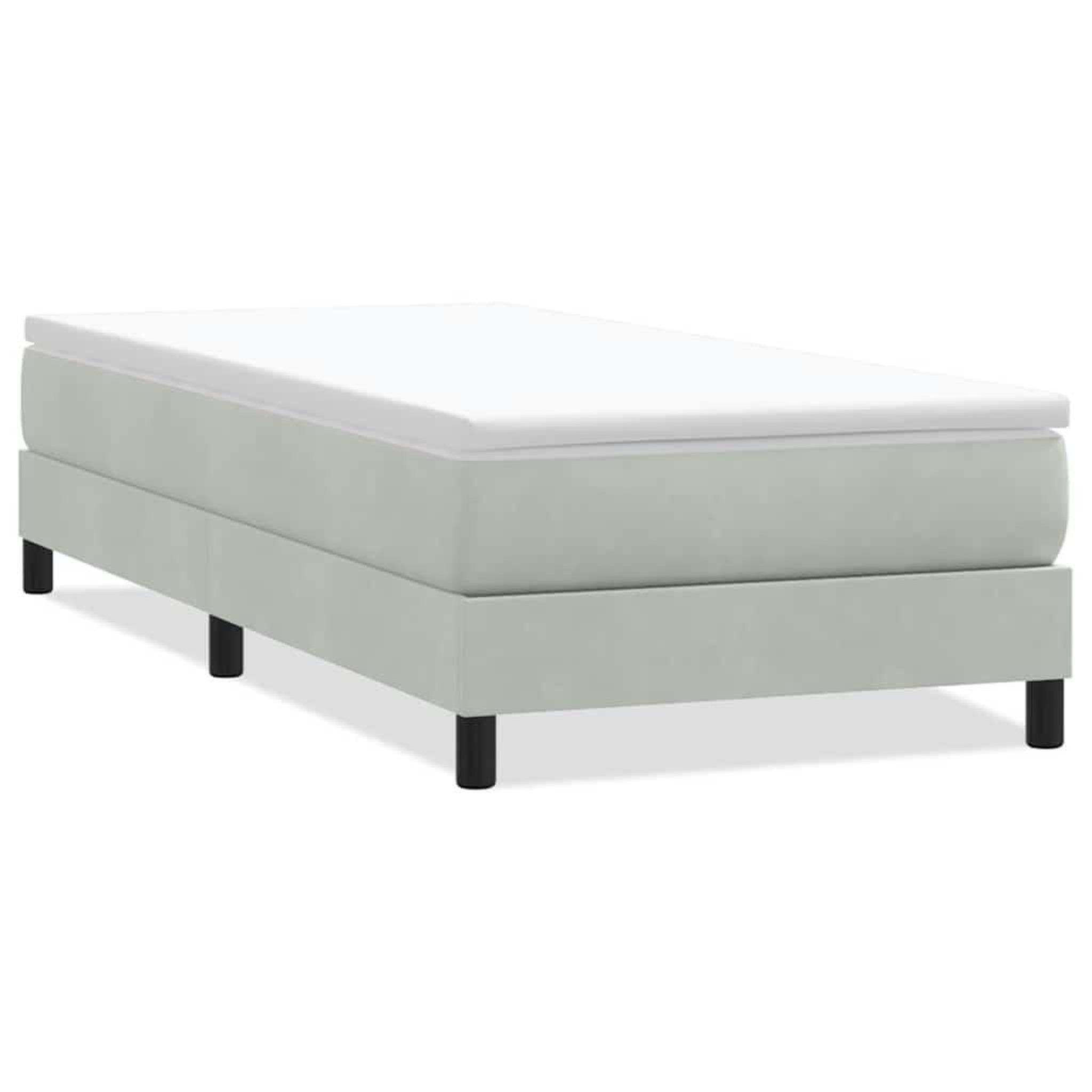Voir la diapositive 2 : VIDAXL Sommier a lattes de lit sans matelas gris clair 90x220 cm