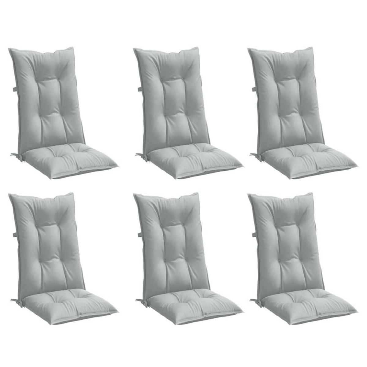 VIDAXL Coussins de chaise a dossier haut lot de 6 gris clair melange