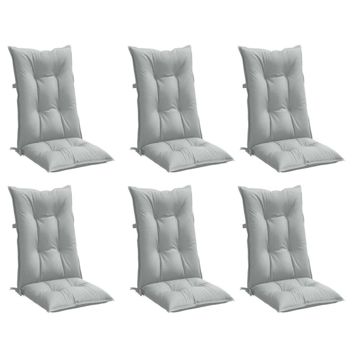 VIDAXL Coussins de chaise a dossier haut lot de 6 gris clair melange