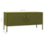 Voir la diapositive 6 : VIDAXL Meuble TV Vert olive 105x35x50 cm Acier
