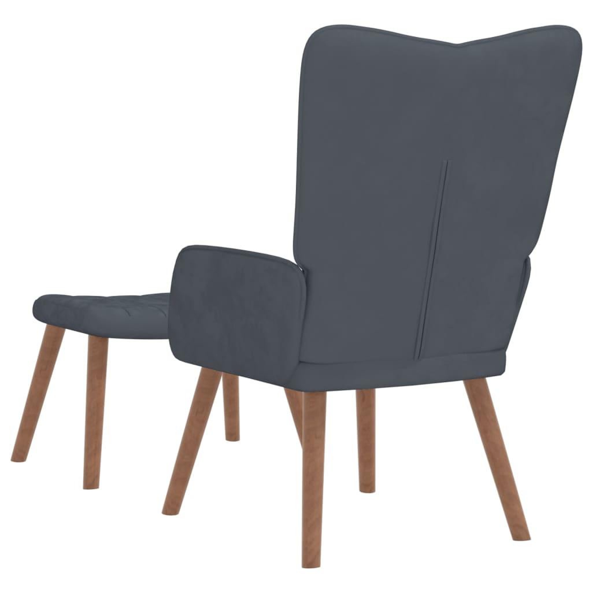 Voir la diapositive 5 : VIDAXL Chaise de relaxation avec repose-pied Gris fonce Velours