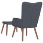 Voir la diapositive 5 : VIDAXL Chaise de relaxation avec repose-pied Gris fonce Velours