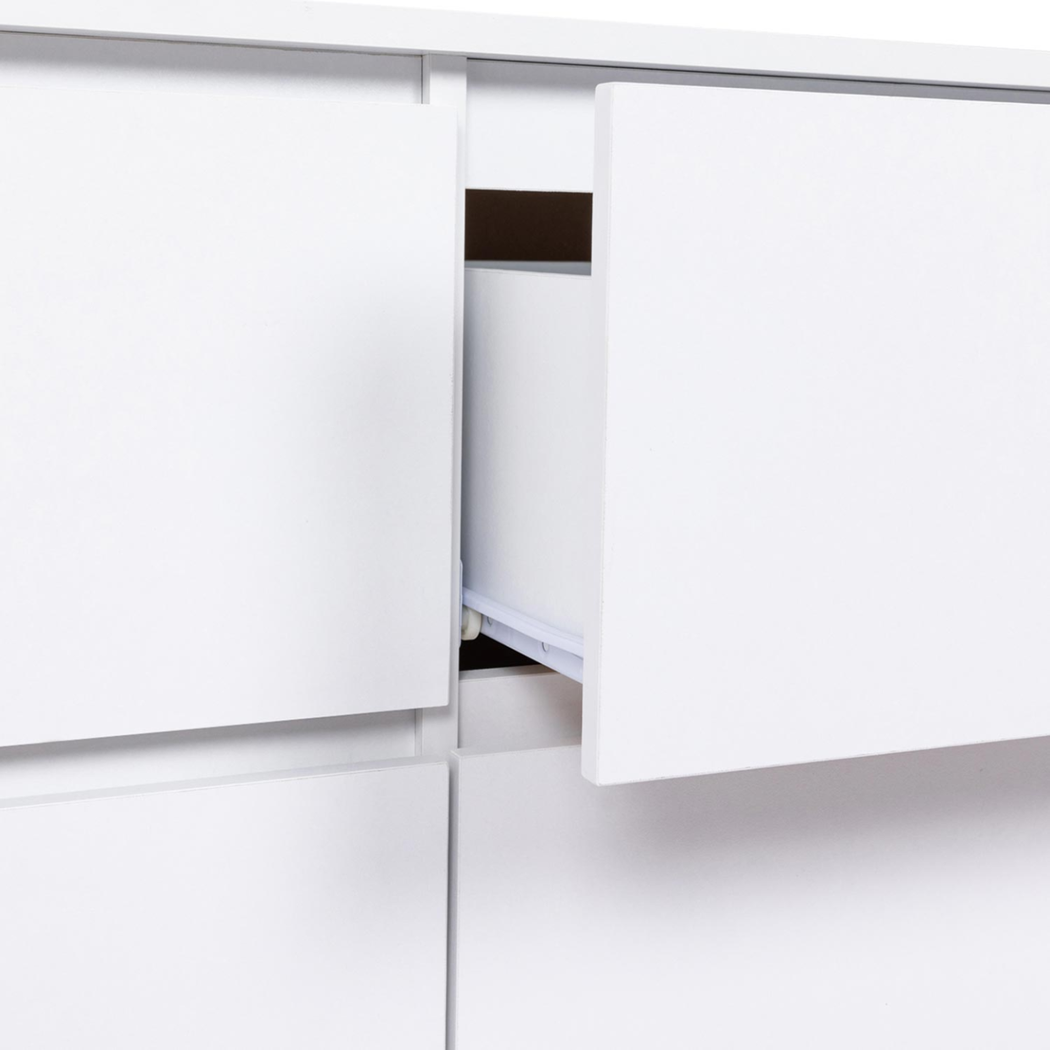 Voir la diapositive 5 : ID MARKET Commode 6 tiroirs tomi xxl 140 cm bois blanc