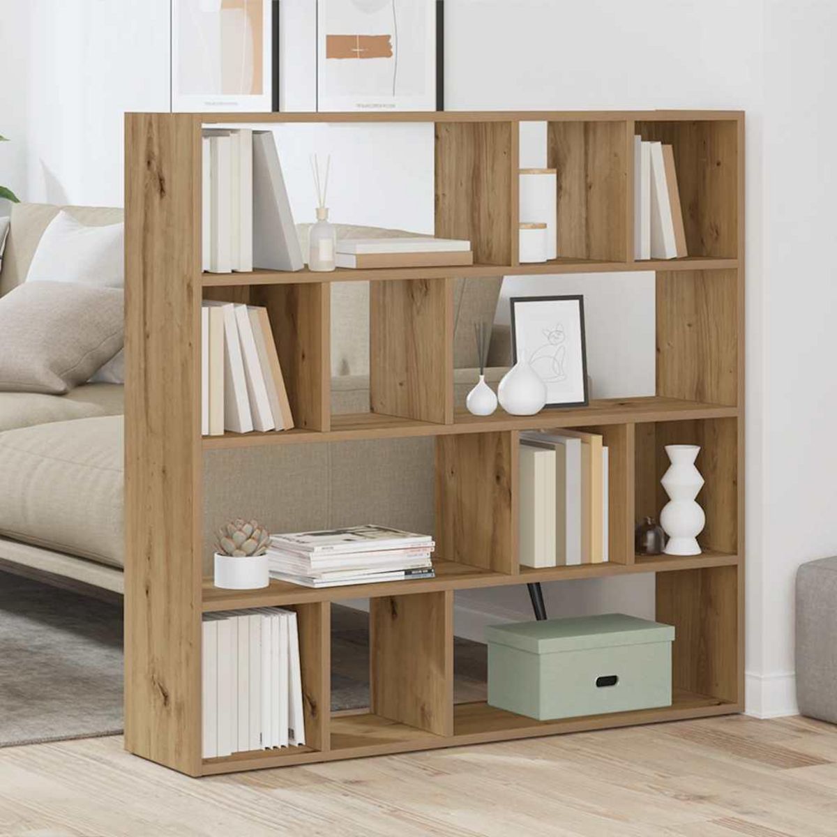 VIDAXL Bibliotheque/Separateur de piece chene artisanal 105x24x102 cm