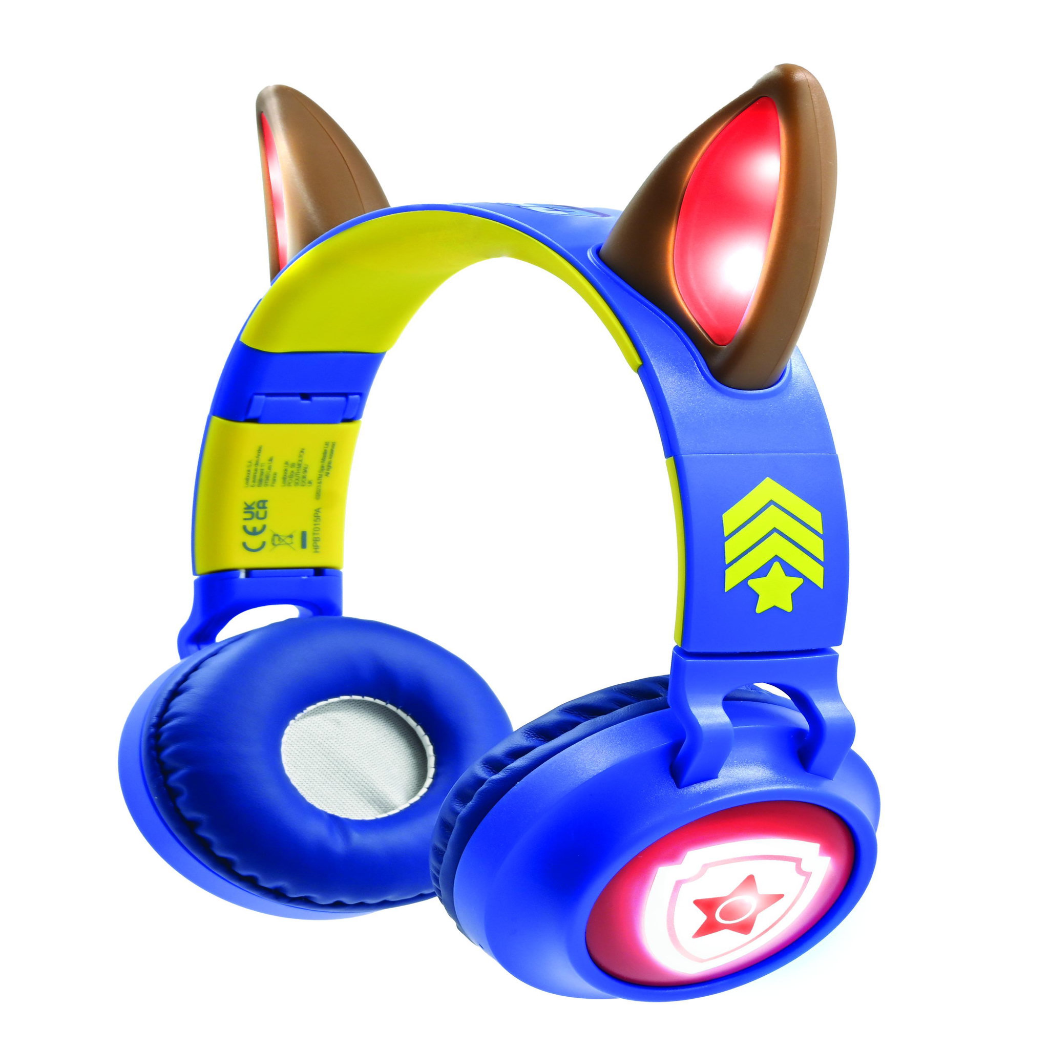 Lexibook Casque lumineux pliable Bluetooth et filaire Chase de La Pat' Patroulle avec limitation du volume