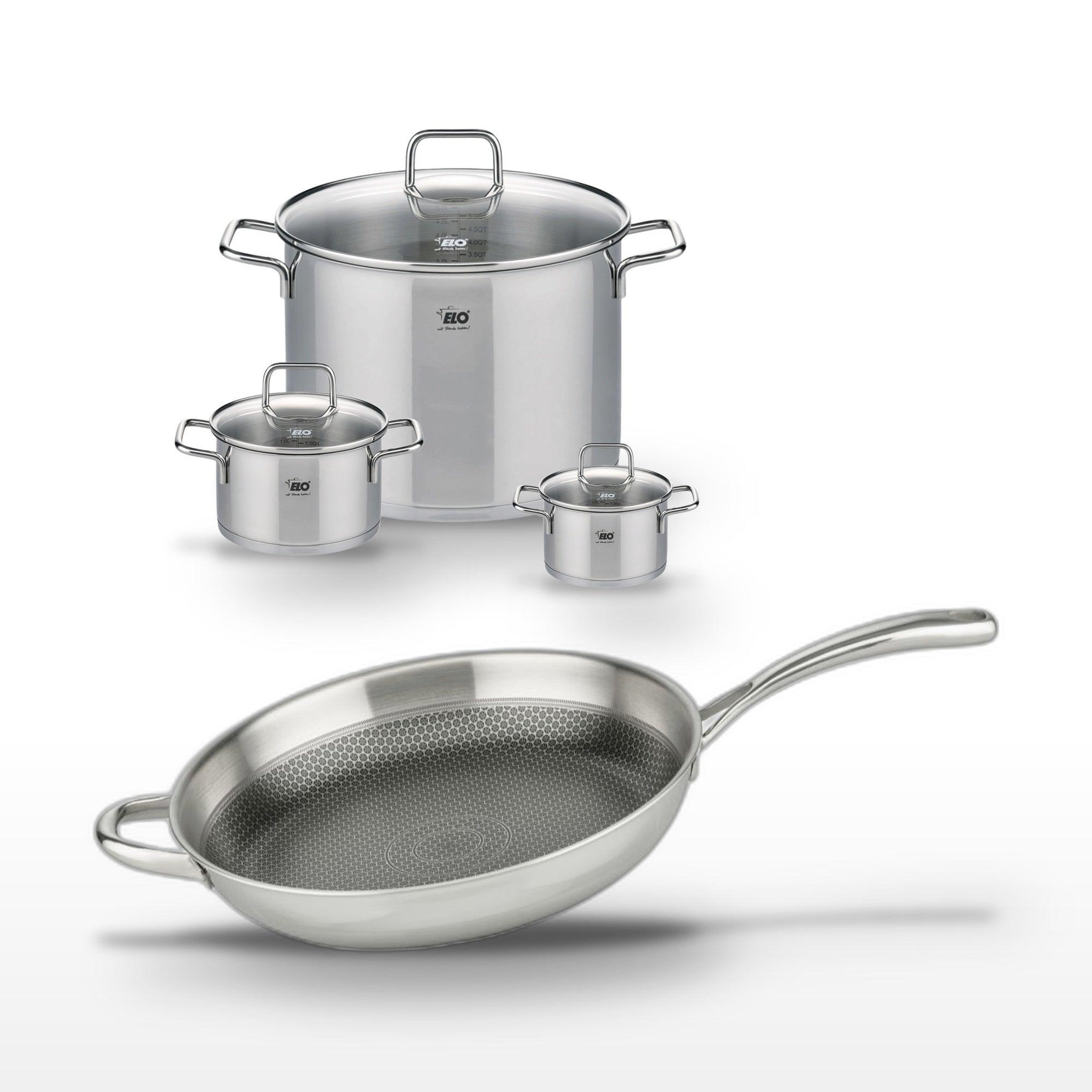 ELO Lot 3 faitouts elo relief evolution 12/16/26 cm et poêle 32 cm