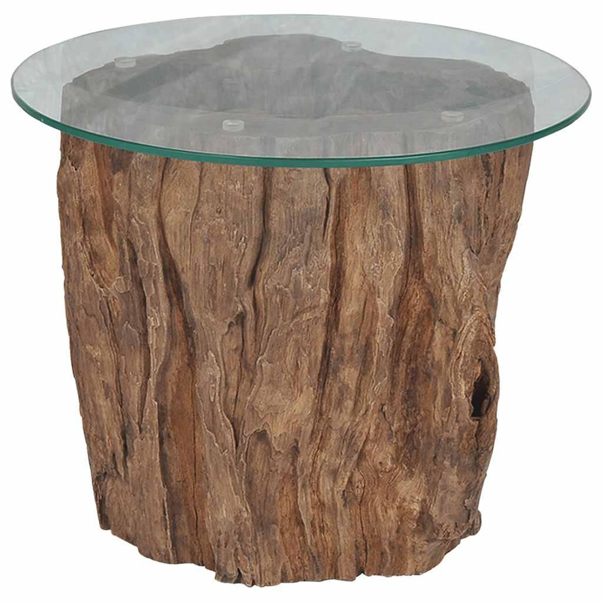 Voir la diapositive 2 : VIDAXL Table basse teck verre 50x40 cm