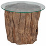 Voir la diapositive 2 : VIDAXL Table basse Teck Verre 50x40 cm