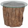 Voir la diapositive 2 : VIDAXL Table basse Teck Verre 50x40 cm