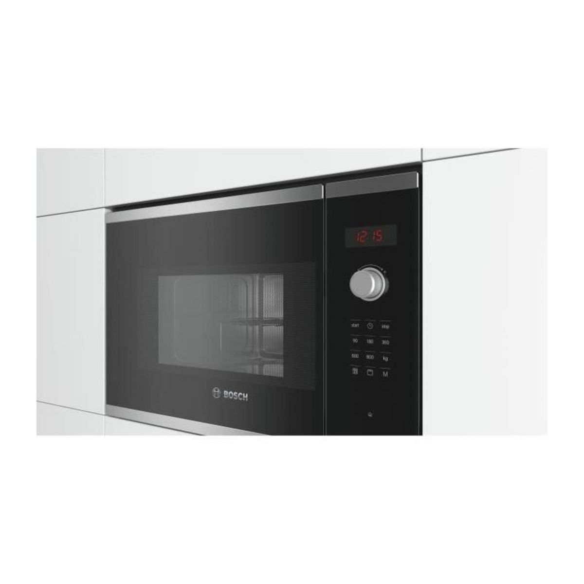 BOSCH Micro-ondes + grill encastrable - BOSCH - SER4 BEL523MS0 - Inox - 20 l - 800 W - 8 programmes auto - 38,2 x 59,4 x 31, 7 cm